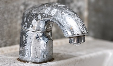White stains on taps